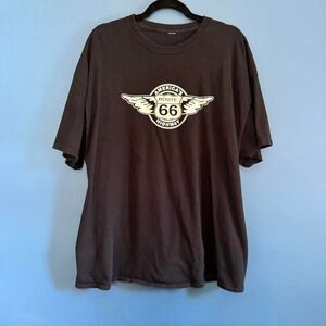 Route 66 T Shirt Men's Size‎ XXL Black White Crewneck Skater Grunge Indie Retro